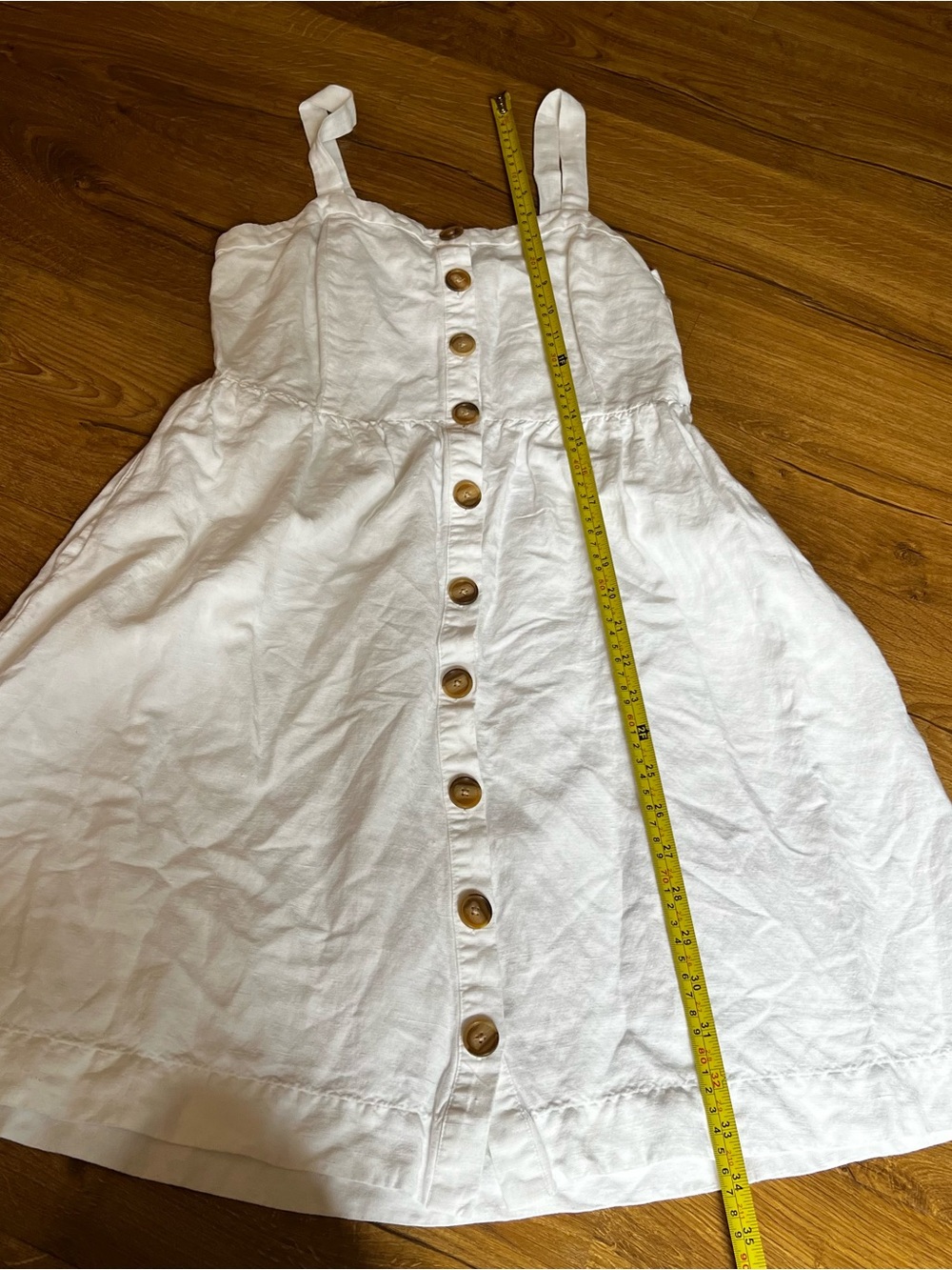 LOFT White Linen Button-Front Sleeveless Sundress – Size 4 Petite - Picture 5 of 7